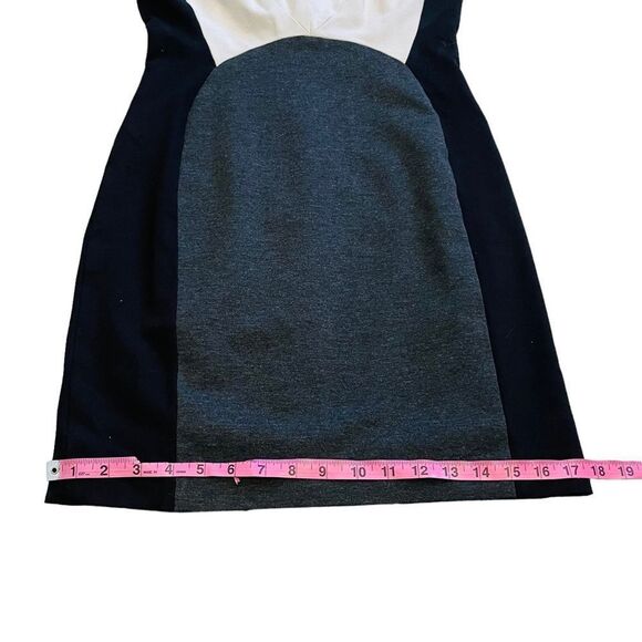 Vince Camuto Black, White & Gray Colorblock Sleeveless Midi Dress - Size 8P - Picture 13 of 15